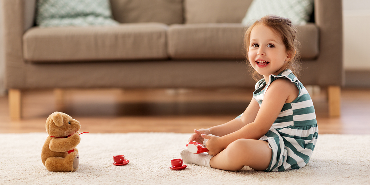 Girls playing toys