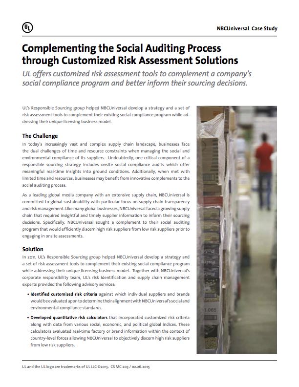 Complementing the Social Auditing Process Through Customized Risk Assessment Solution