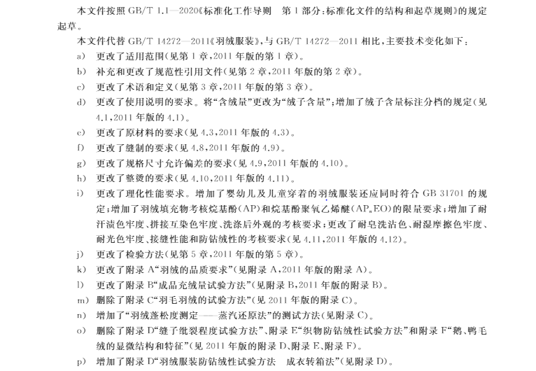 新标准 Gb T 21 羽绒服装 将于22年4月1日实施 Ul Solutions Consumer And Retail Services